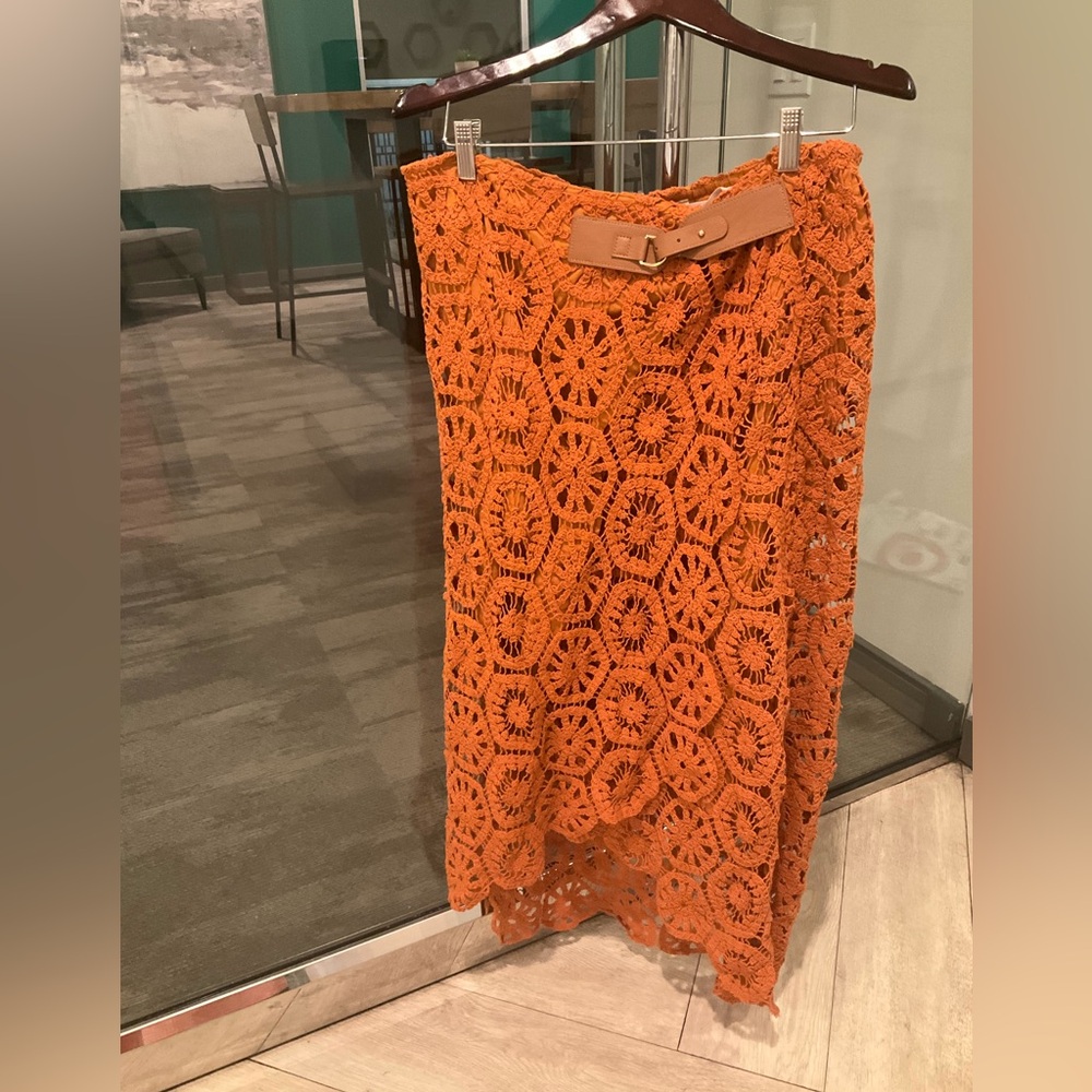 NWT Soft Surroundings Cotton Crochet Skirt L